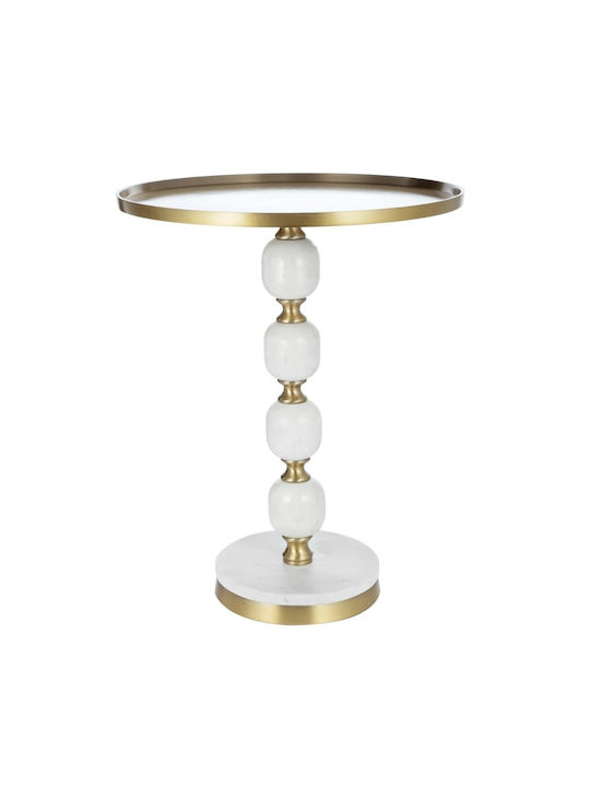 Rund Beistelltisch Pillar Gold / White L41xB41xH51cm