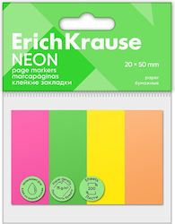 Lesezeichen Erichkrause Neon 20x50mm 200 Stück 4 Farben 61562