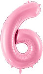 Baloane din folie numărul "6" 86cm roz