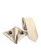 L-053-53 Γραβατα 6,5 Cm Set Μαντηλακι Υφασμα Satin Glossy Χρωμα Ivory