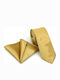 Cravată L-053-51 6.5 Cm Set Batistă Material Satin Lucios Culoare Goldenrod