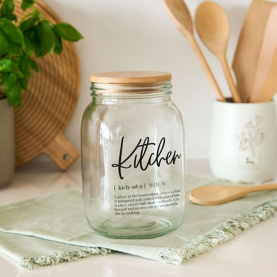 General Use Glass Jar with Airtight Lid Transparent 1400ml