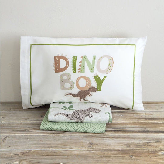 Nima Dino Boy Σετ Παιδικές Μαξιλαροθήκες από 100% Βαμβάκι 52x72εκ. Multi
