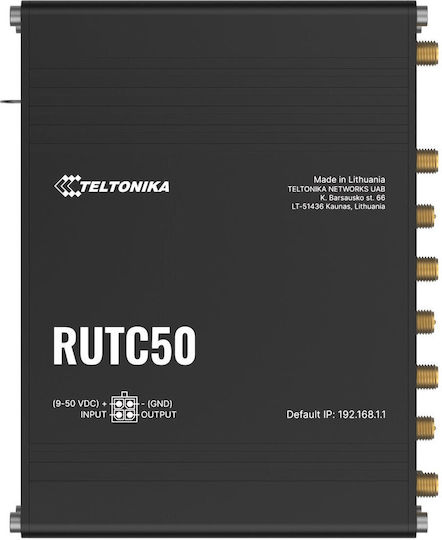 Teltonika RUTC50 v1 Wireless 5G Router Wi‑Fi 5 with 4 Gigabit Ethernet LAN Connections