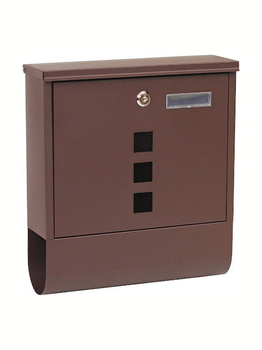 Outdoor Mailbox Inox in Brown Color 30x24.3x8.5cm