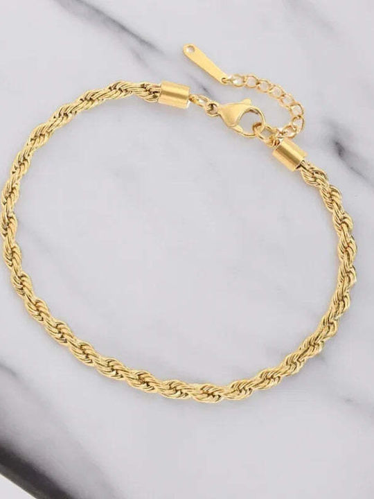 Charmy Bracelet Anklet Chain made of Steel Gold Plated