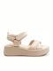 Women's Flat Sandals Flatforms in Beige Color