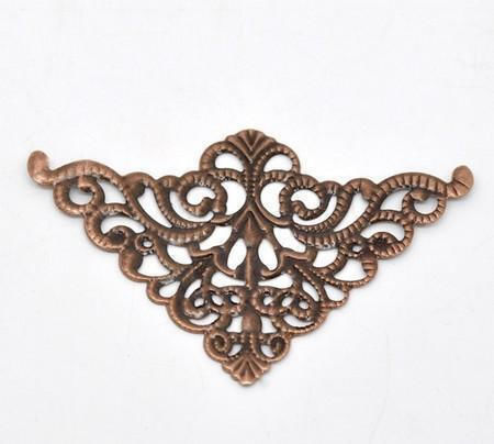 Antique Bronze Metal Decorations 47x47mm 4 Pieces
