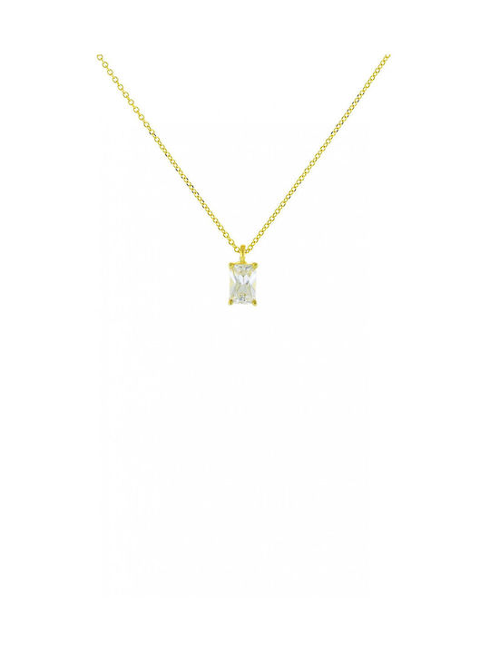 Gold Necklace 9k Zircon 4x6mm