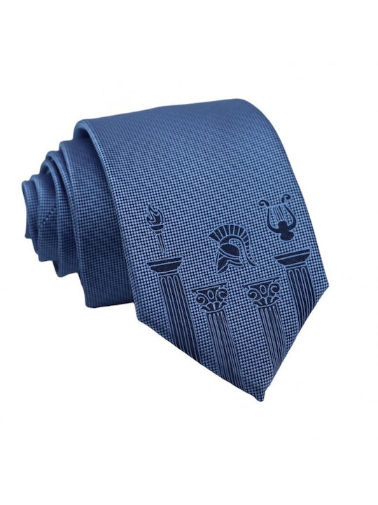 Antiker griechischer Navy Blue Krawatte mit Details 8cm