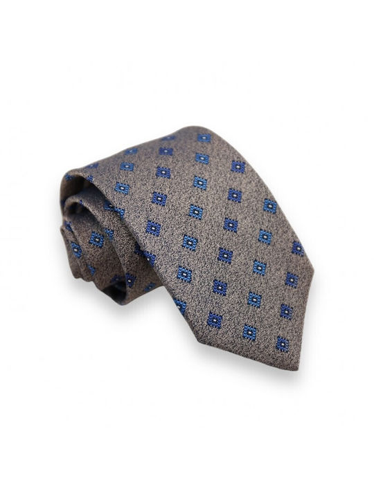 Silk Tie Gray Blue Design 8cm