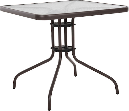 Tisch Café für kleine Außenbereiche Stabil Figo Brown 80x80cm