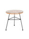 Allegra Sitting Room Outdoor Free Standing Table with Glass Surface and Metal Frame Black 45x45xcm