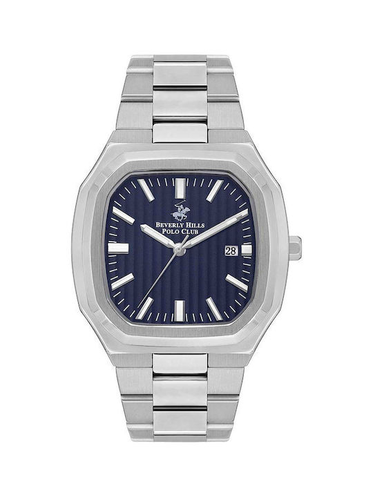 Beverly Hills Polo Club Watch Battery with Silver Metal Bracelet