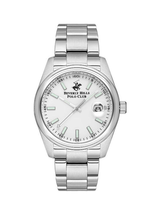 Beverly Hills Polo Club Watch Battery with Silver Metal Bracelet