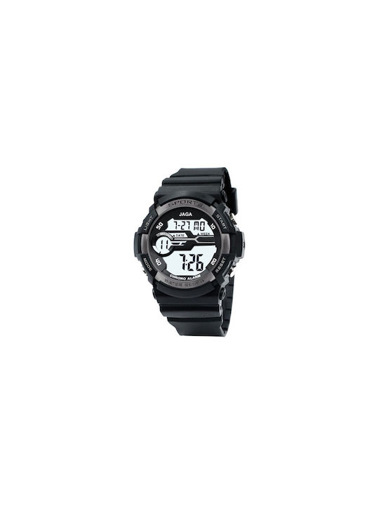 Jaga M117x Digital Watch Battery with Black Rubber Strap