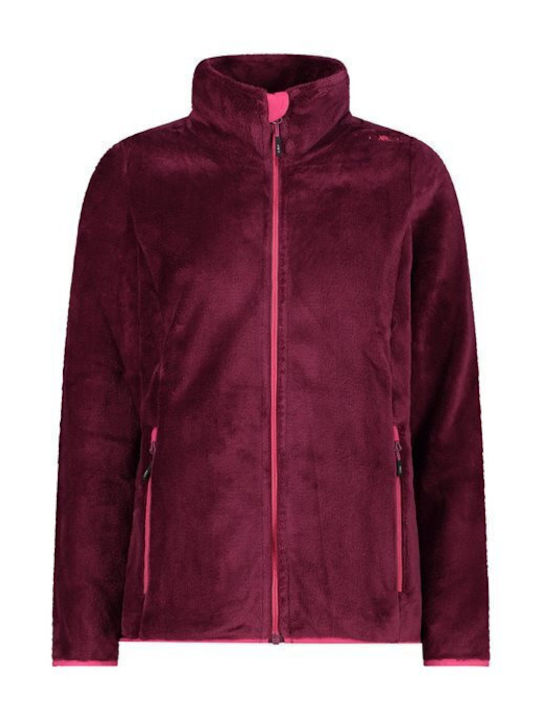 CMP Fleece Γυναικεία Ζακέτα σε Μπορντό Χρώμα