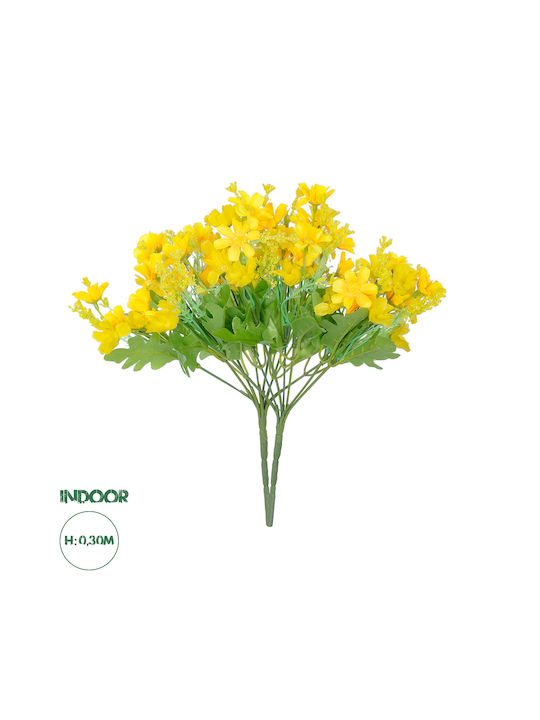 GloboStar Artificial Decorative Branch Chrysanthemum Yellow 30cm 2pcs