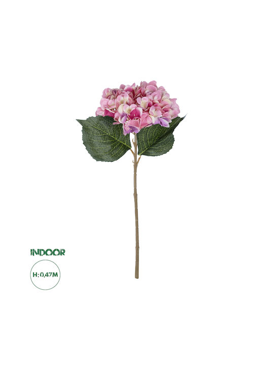 GloboStar Ramură Decorativă Artificială Hortensia Pink 47cm 1buc