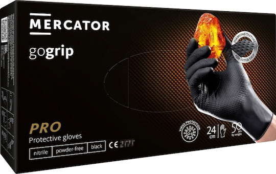 AMiO Gloves for Work Disposable Black Nitrile 50pcs