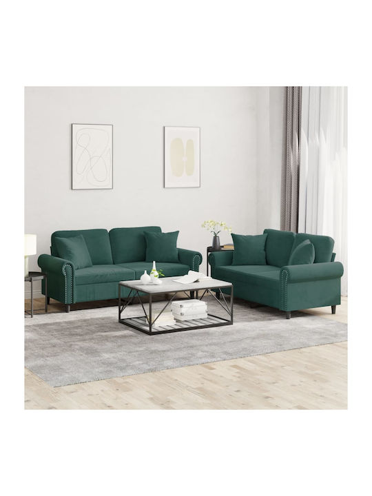 Living Room Furniture Set 2 sofas Green