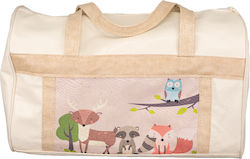 Makwedding Ecru Fabric Baptism Bag 49x28x30cm