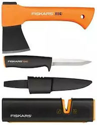 Fiskars 10579913 Axe 0.56 Kg + Universal Knife + Sharpener