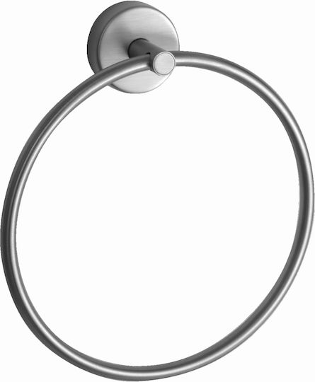 Karag Moderno Single Wall-Mounted Bathroom Ring ​19x19cm Silver