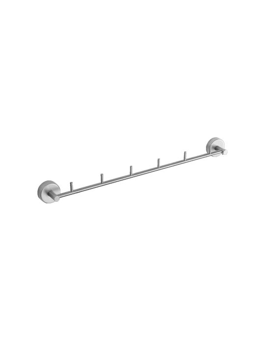 Karag Single Wall-Mounted Bathroom Rail Silver