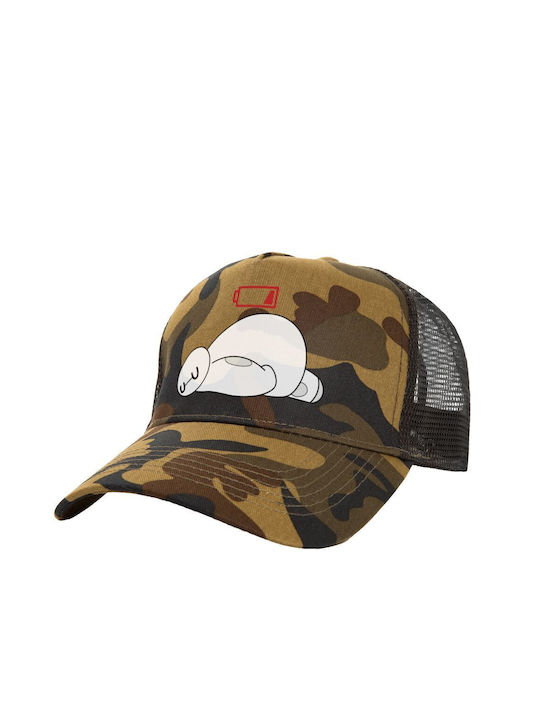 Baymax Battery Low Adult Structured Trucker Hat Mesh Variation Army 100% Cotton Adult Unisex One Size