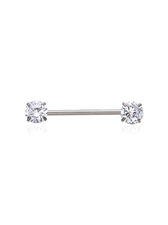 ASIMI Nipple Earring Bar Titanium with Stones