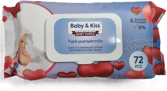 Baby Kiss Μωρομάντηλα χωρίς Parabens 72τμχ