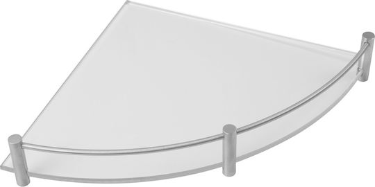Karag Corner Wall Mounted Bathroom Shelf Glass 20x20x4cm Satin