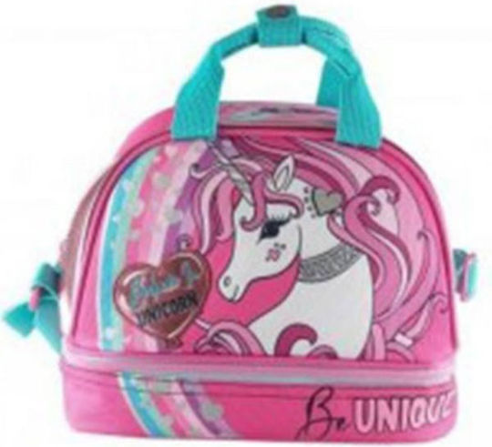 Graffiti School Insulated Shoulder Lunch Bag 5lt Pink Unicorns 20 x 16 x 22cm