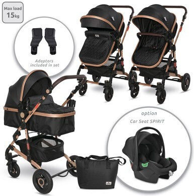 Lorelli Alba Premium Adjustable 2 in 1 Baby Stroller Suitable for Newborn Black 11.5kg