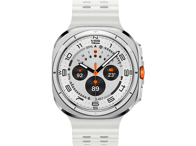 Samsung Galaxy Watch Ultra Titanium 47mm Αδιάβροχο με eSIM και Παλμογράφο (Titanium White)