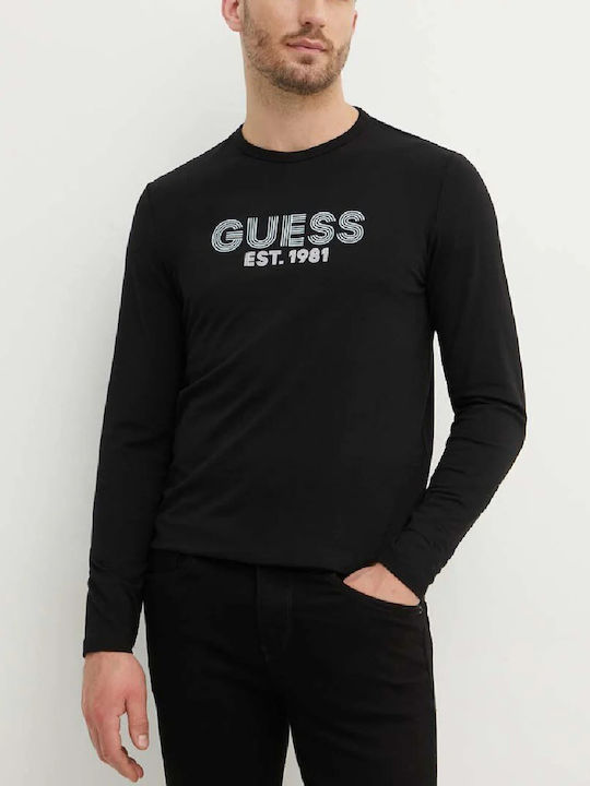 Guess Herren T-Shirt Kurzarm Schwarz