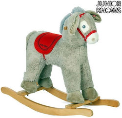 Junior Knows Wooden Rocking Toy Donkey with Sounds Gray