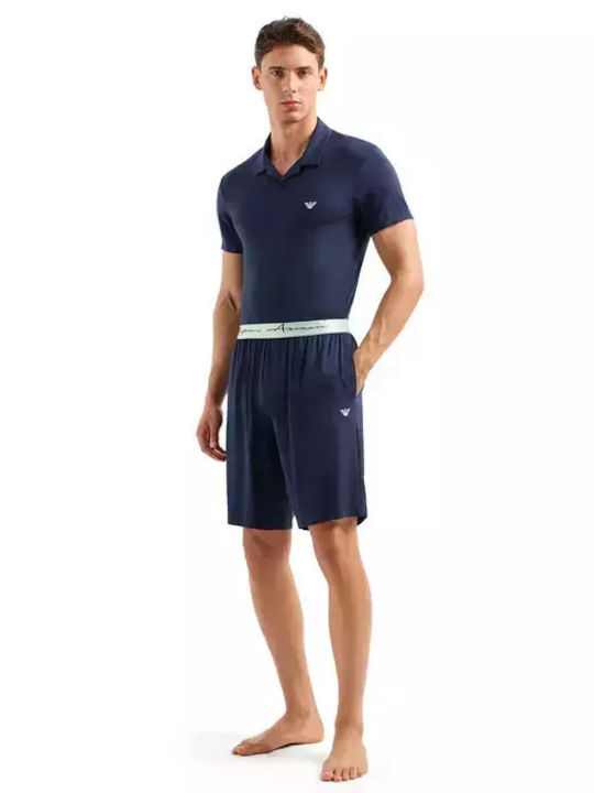 Emporio Armani Men's Summer Pajamas Set Blue