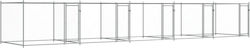 vidaXL Металик Парк За Кучета 1000x200x150см Ср...