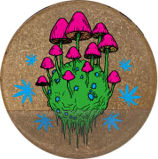 Grinder Τρίφτης Πλαστικός Hemp Mushrooms 60mm 2 Parts
