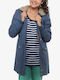 Kurz Damen Parka Jacke für Winter Steelblue