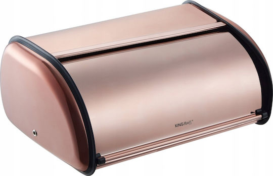 KING Hoff Bread Box with Lid Metallic Pink 36x24x15cm