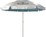 Maui & Sons XL 220-10 Foldable Beach Umbrella Aluminum Diameter 2.2m with UV Protection Clear Sky
