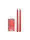 HOMie Dekoratives Kerze Kegel Rote 20cm 12Stücke