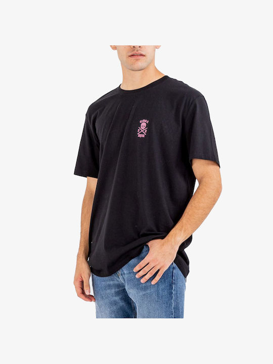 Circa Lopez 50 Men's Short Sleeve T-shirt Black/Pink