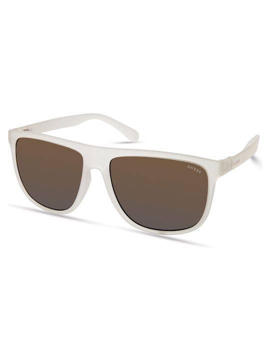 Guess Sunglasses with White Plastic Frame and Brown Lens GF0270 26B