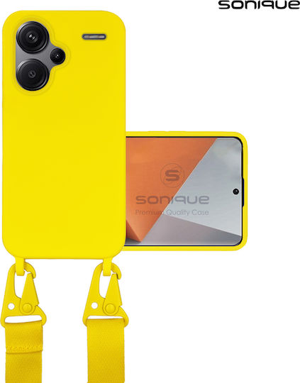 Sonique Strap Back Cover Silicon 0.5mm cu Curea Galben (Redmi Note 13 Pro+)