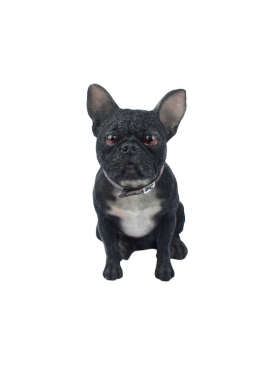 Γαλλικό Μπουλντόγκ French Bulldog Σκυλάκι Ασπρόμαυρο Καθιστό Ρητίνη 10 X 14 X 16 Cm