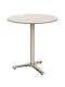 Outdoor Dinner Free Standing Table with Wood Surface and Metal Frame Beige 70x70x75cm